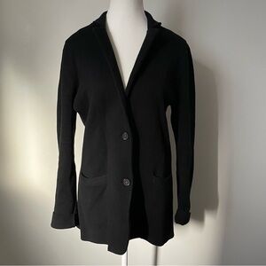 J Crew Sweater Blazer Cotton Black Button Closure Size Medium